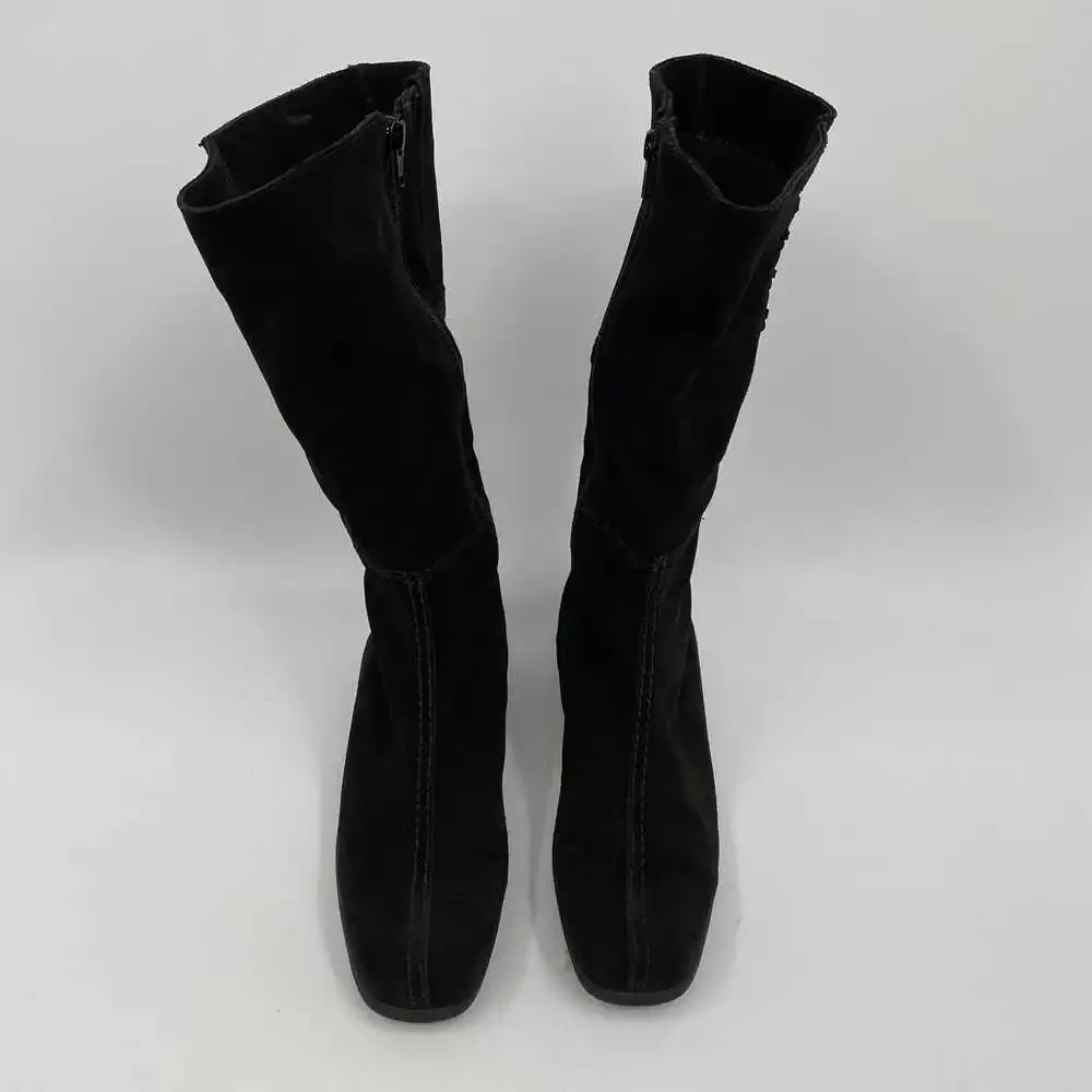 Nextday Black Suede Wedge Boots | Women’s 9.5